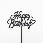 Happy Birthday Siyah Pasta Üstü Mika x10