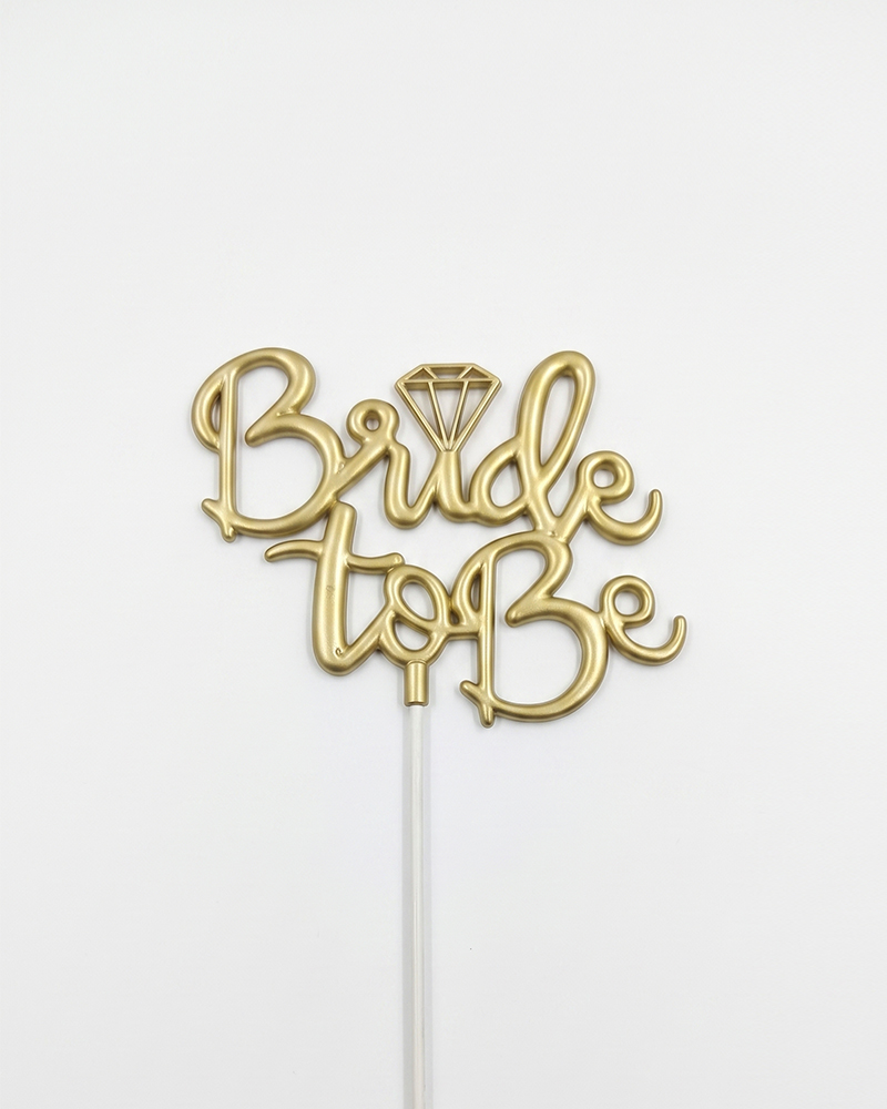 66 Bride To Be Metalik Gold Pasta Üstü Mika x10 - Görsel 1
