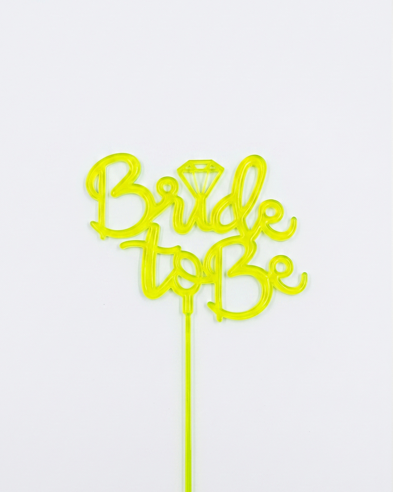 67 Bride To Be Neon Yeşil Pasta Üstü Mika x10 - Görsel 1