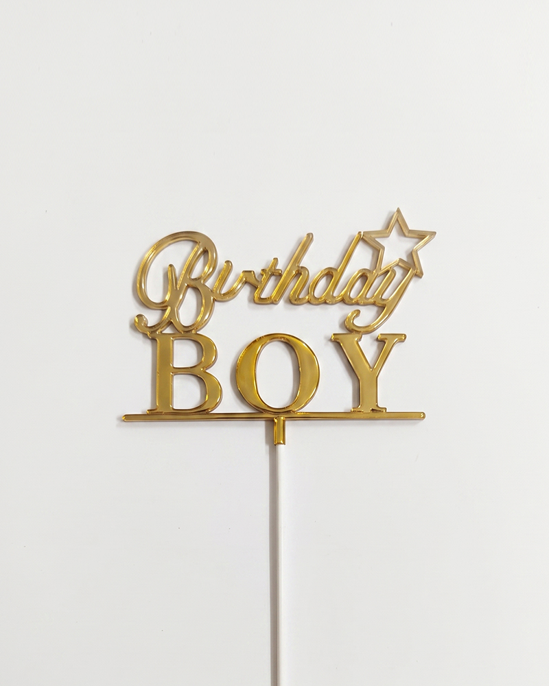 82 Birthday Boy Parlak Gold Pasta Üstü Mika x10 - Görsel 1