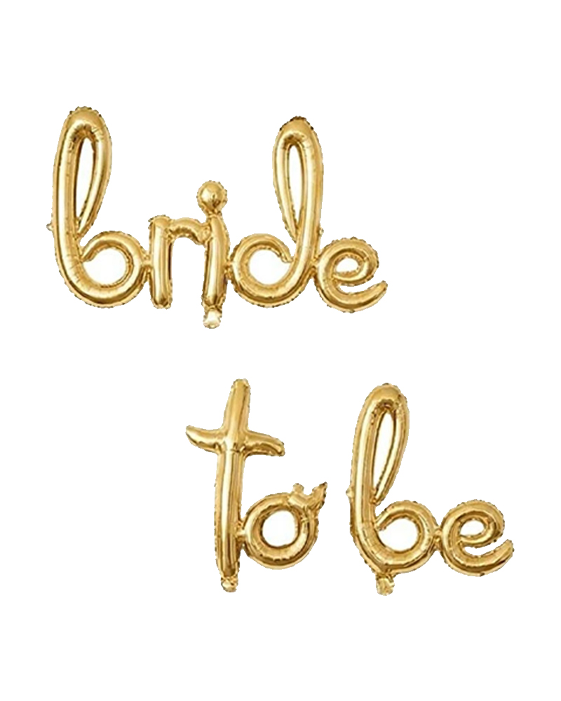 156 Bride To Be El Yazısı Gold Folyo Balon Seti ES-74 - Görsel 1