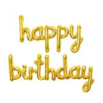 Happy Birthday El Yazısı Gold Folyo Balon Seti ES-75