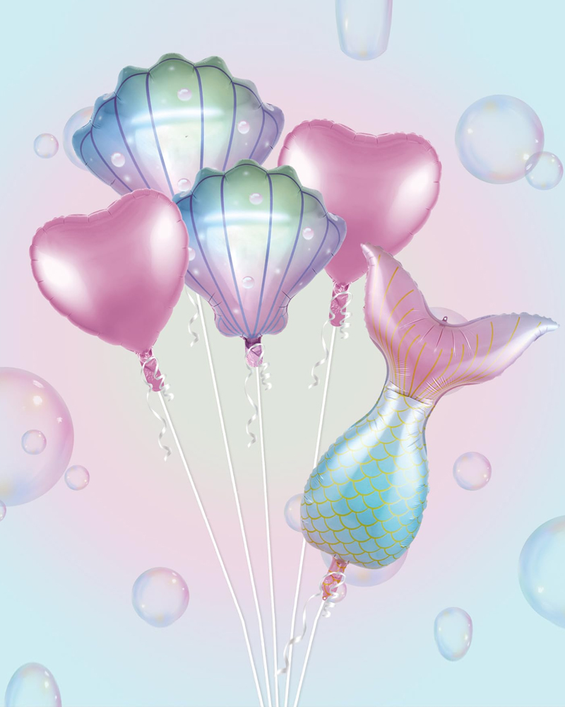 170 Deniz Kızı Temalı Folyo Balon Seti ES-68 - Görsel 1