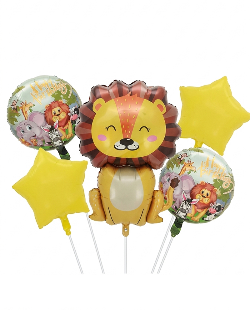 185 Aslan Temalı Folyo Balon Seti ES-45 - Görsel 1