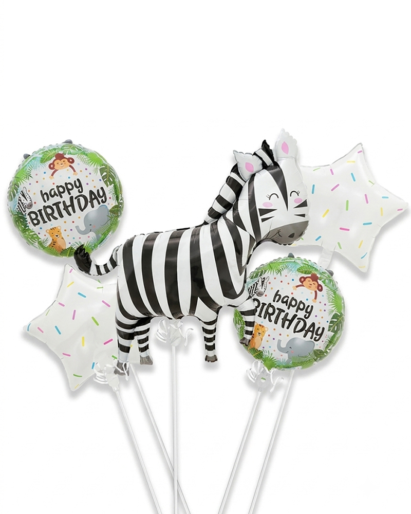 186 Zebra Temalı Folyo Balon Seti ES-45 - Görsel 1