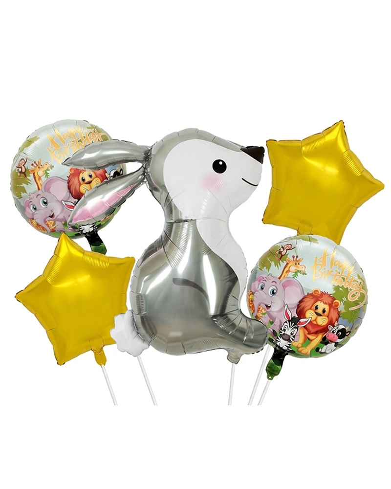 188 Tavşan Temalı Folyo Balon Seti ES-45 - Görsel 1